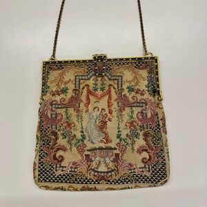 Petit point Antique embroidered Evening Handbag